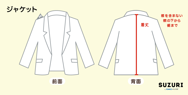ジャケットの着丈の測り方